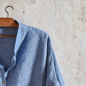 Oversize Boyfriend Shirt in Washed Linen image 5