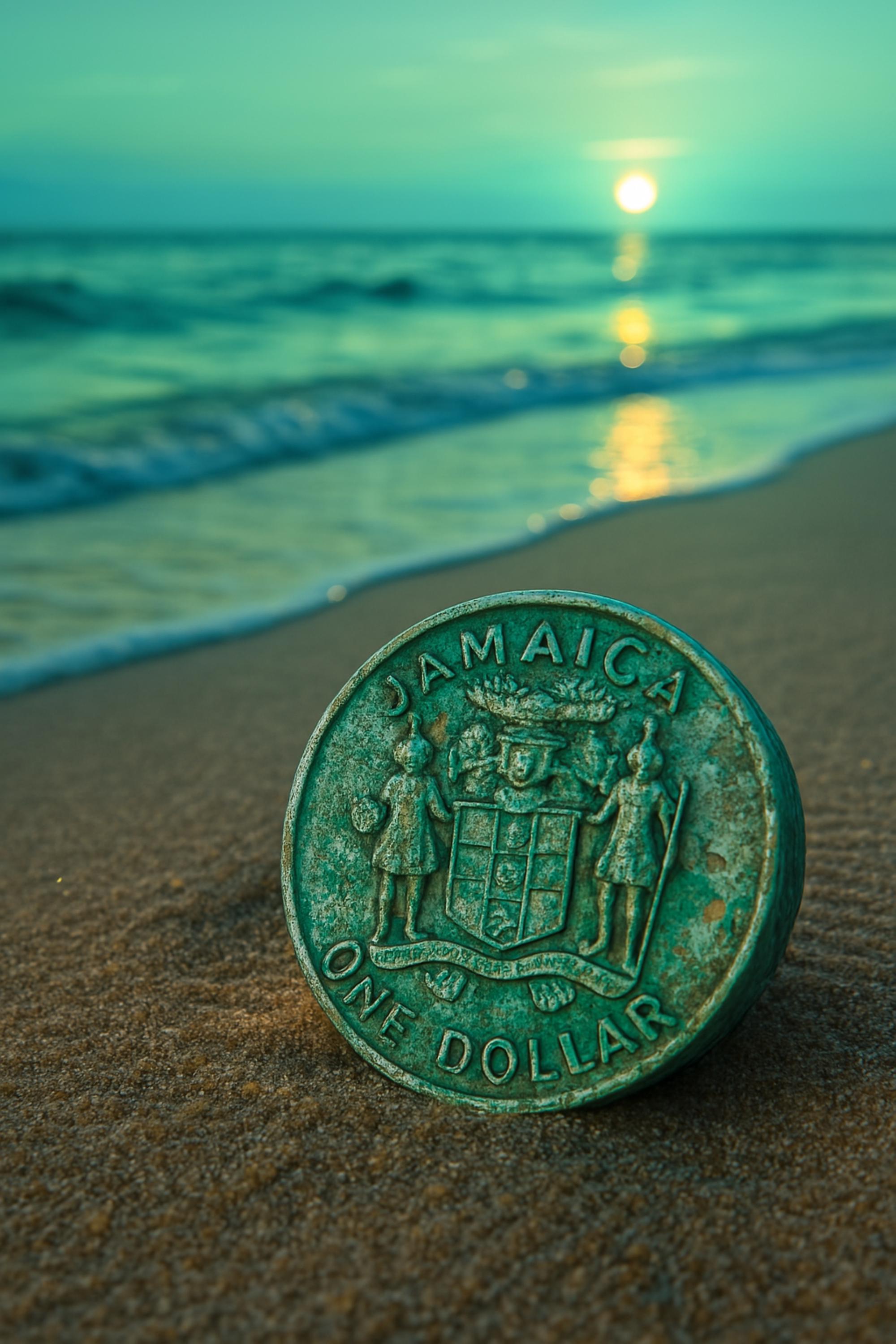 DIGITAL DOWNLOAD – “jamaican Coin at Sunset” Photorealistic Beach Wall ...