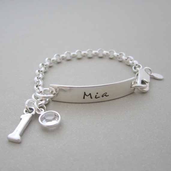personalised silver baby bracelet