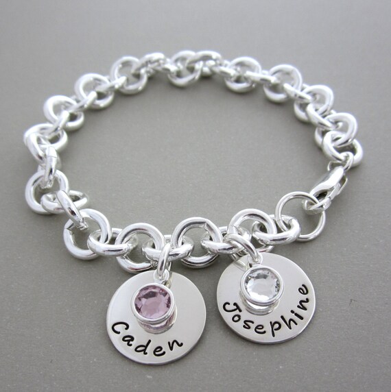 Two plus Baby/ Children Name charm Bracelet Mother's Etsy