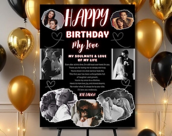Custom Couples Photo Anniversary Print, CANVA Editable Template, Digital Download, Anniversary Desighn
