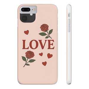 Love Pink Slim Phone Case, iPhone Cover, Cute Girly Mobile Phone Accessories, Valentine's Day Gift, Teen Girl Custom Phone Protector