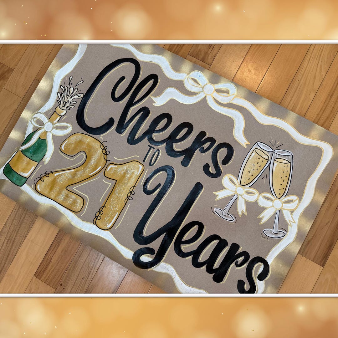 Twenty First Banner Custom Hand-painted 21st Birthday Banner - Etsy