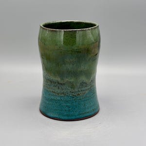 Hoh Rainforest Moss Tumbler | Handmade Stoneware  (8-10 oz) | Rustic Green PNW Pottery