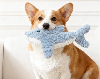 Squeaky Shark Dog Toy - Soft Plush, Interactive Ocean Animal Gift for Puppy & Medium Dogs