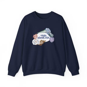 Virgin Islands U.S.A. Crewneck Sweatshirt - Perfect for Beach Lovers, Vacation Apparel, Island Life, Summer Style, Travel
