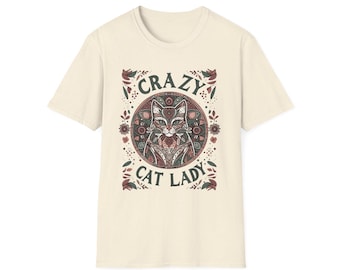 Crazy Cat Lady T-Shirt: Unisex Softstyle Cat Lover Tee