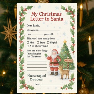 4 Letters To Santa,Christmas,Letter to Santa,Digital Download,Christmas List,Wish List,Printable,