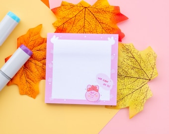 Cute Girl Power Bunny Sticky Notes, 50 sheets | Cute desktop memo pads