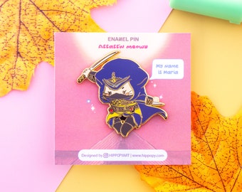 Cool Assassin Ninja Cat Enamel Pin - Version Code Red Maria!