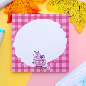 Bunberry der Hase Notizblock | Süßes Blaubeer-Macaron-Design | Perfektes Geschenk für Notizblock-Liebhaber