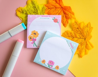 Oopsie Spring Floral Sticky Notes - Set of 2 Pads - Perfect For Note Taking