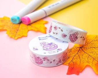 Blueberry Bunny Washi Tape: Kawaii Planner Scrapbook Tape