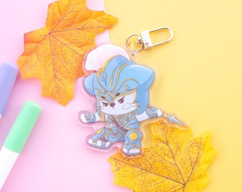 Cute Glittering Assassin Cat Alexios Keychain: Backpack & Key Decor