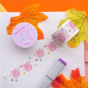 Dangcing glückliches rosa Kaninchen Washi Tape | Planer Zubehör