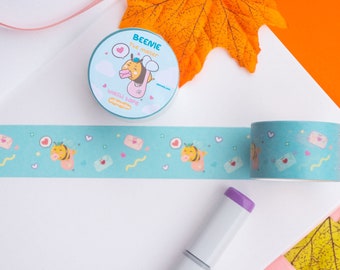 Cute Bee Washi tape 2.5cmx5m | Honey bee | Beenie the postman washi tape | Sweet bee stationery