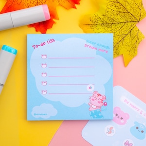 Cute To do Tiger Sticky Notes 50 sheets 3.5&quot;x3.5&quot; | Cute cat to do list | Kawaii animal notepads