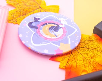 Moon Star Pocket Mirror | Anime Fan Makeup Compact | Aesthetic Travel Mirror | Unique Gift for Her