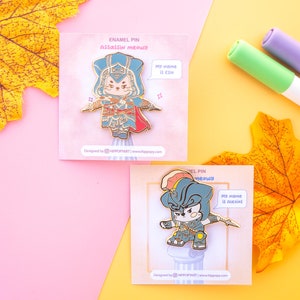Adorable Assassin Cat Enamel Pin - Alexios and Ezio Versions - Ideal Decoration for Bags, Jackets, and More!