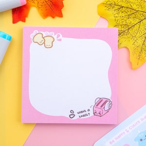 Bloco de notas Me and You Flying Toaster - 50 folhas - 3,5”x3,5” - Ideal para listas de tarefas