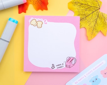 Kawaii Flying Toaster Memo Pad | Cute Love To-Do List Notepad | Quirky Stationery Gift | 3.5x3.5 Inch, 50 Sheets