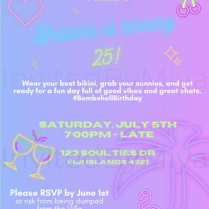 Love Island Party Invitation - Customizable Text