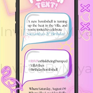 Love Island Birthday Invitation - Customizable Text