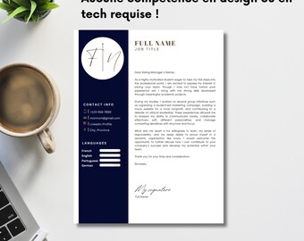 Canva Resume Template | Modern CV & Cover Letter (Digital Download)