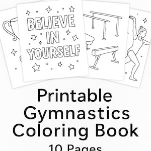 Printable Gymnastics Coloring Book - 10 Fun Pages for Kids | Team Gift or Meet Day Activity