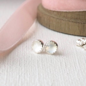 Moonstone Gemstone Studs - June Birthstone Gift - Birthstone Jewellery