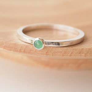 Emerald Ring - Sterling Silver -  May Birthstone - Emerald Jewelry - Birthstone Jewellery - Dainty Ring - Small Gemstone Ring