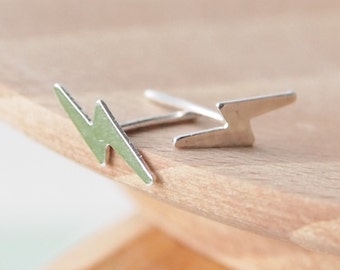 Lightning Bolt Earrings - Lightning Studs - Sterling Silver - Small studs - Cute Earrings - Tiny Studs - Gift for Teens - Music Lover Gift