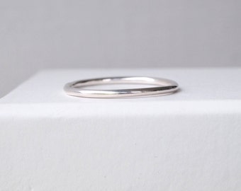 Plain Silver Band - Simple Silver Ring - Sterling Silver Wedding Band - Silver Stacking Ring - Minimalist Ring - Round Band - Promise Ring