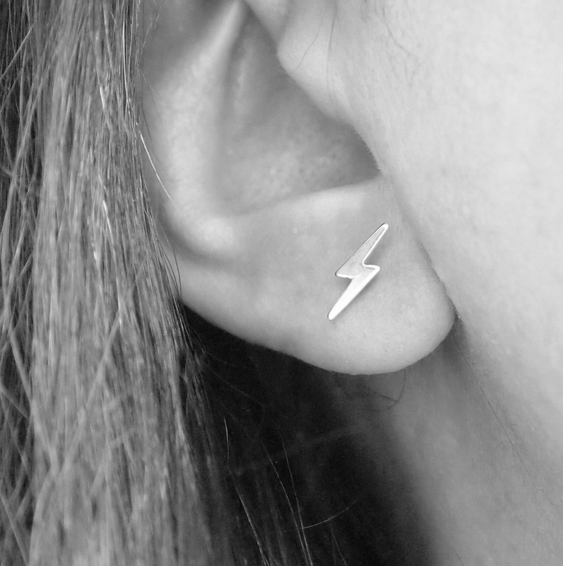 Lightning Bolt Earrings Lightning Studs Sterling Silver Etsy UK