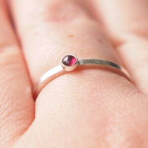 Garnet Ring Sterling Silver January Birthstone Birthstone Ring Birthstone Jewelry Gemstone Ring Dainty Ring Stacking Ring image 2