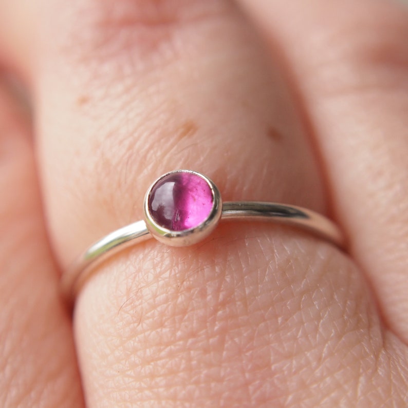 Tourmaline Ring Pink Tourmaline Sterling Silver Ring Stacking Rings October Birthstone Jewellery image 5