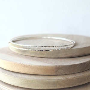 Thin Silver Bangles - Sterling Silver Skinny Boho Stacking Bracelets ...