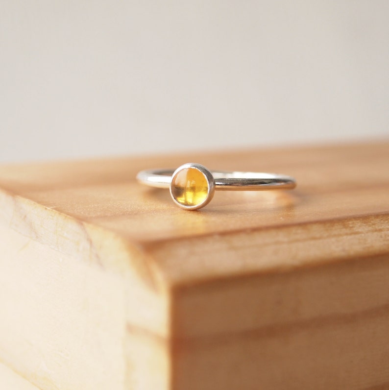 Citrine And Silver Ring November Birthstone Ring Yellow Gemstone Ring image 3