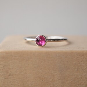 Tourmaline Ring Pink Tourmaline Sterling Silver Ring Stacking Rings October Birthstone Jewellery image 6