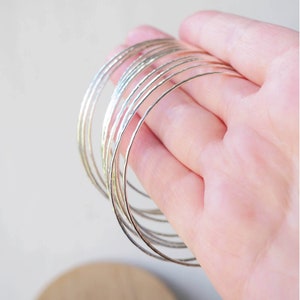 Thin Silver Bangles - Sterling Silver Skinny Boho Stacking Bracelets ...