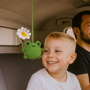 Crochet Flower Plant Hanging, Tiny Crochet Plant Car Decor, Car Accessories for Women, Car Mirror Hanging, Custom Plant flower Lover Gift