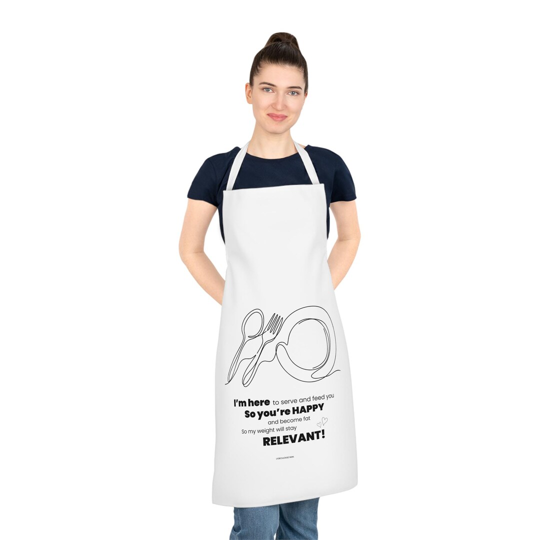 Funny Overweight Cook Illustration Apron | Chef Humor, AOP All-over ...