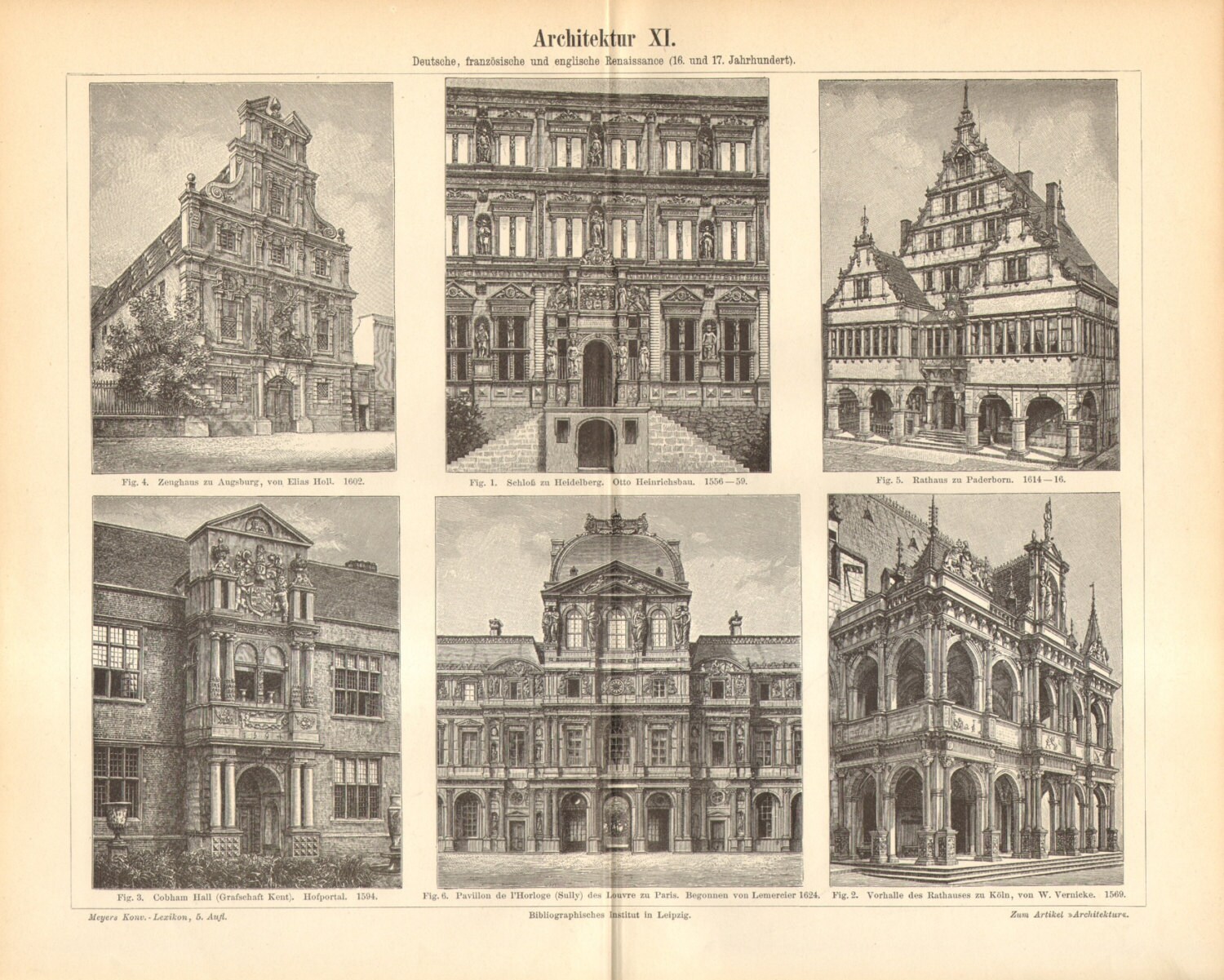 1893 European Style of Architecture 16th17th Century German Etsy