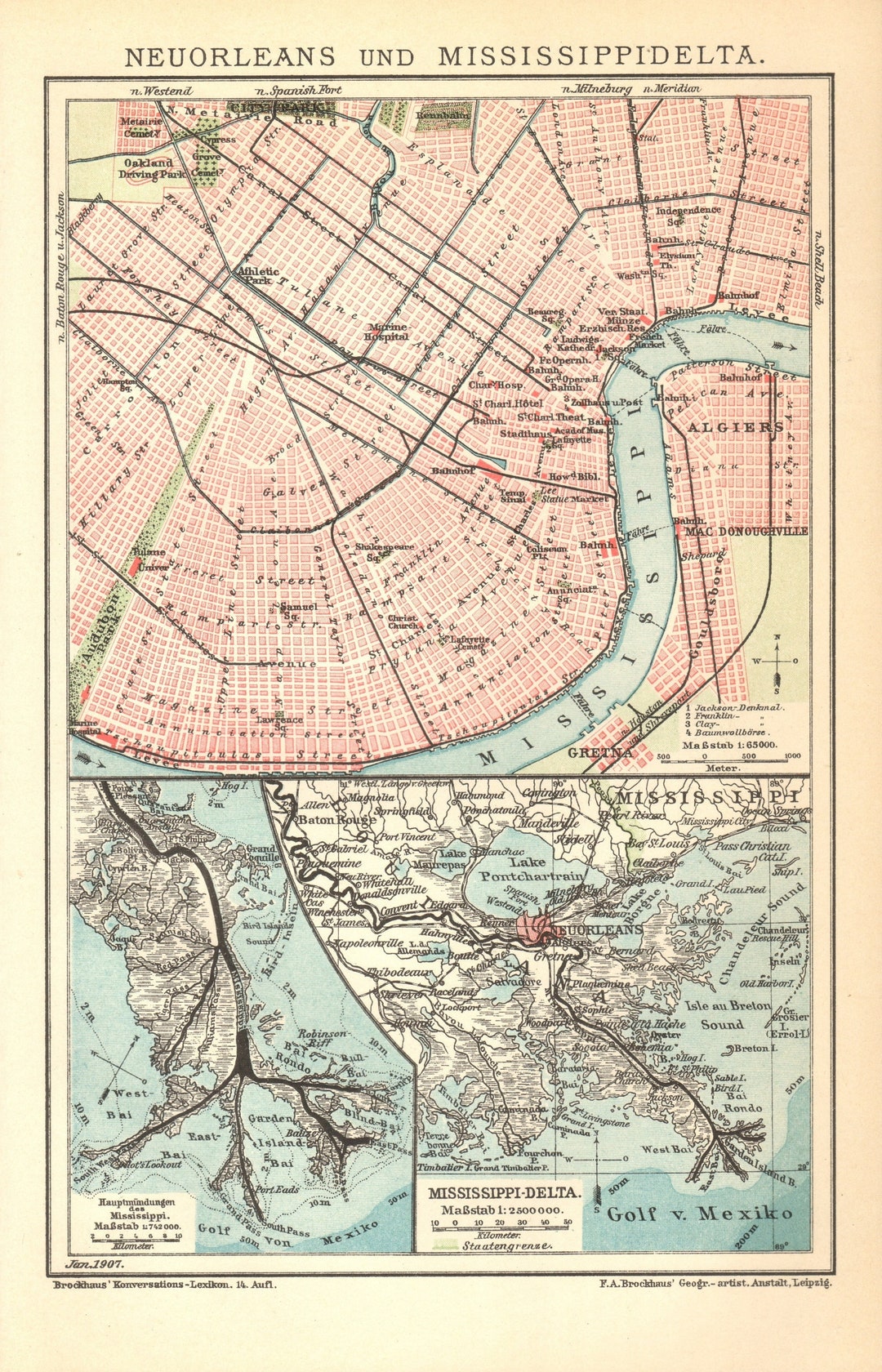 1907 NEW ORLEANS Antique Dated City Map United States Etsy 日本 ゲーム レインブーツ 1765 ボーイズ CAMO 16