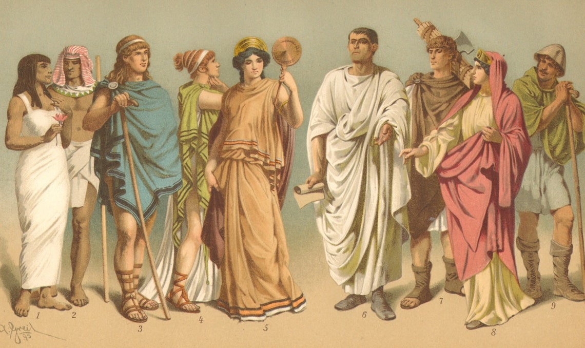 1894 Costumes of the Ancient Egypt Greece and Rome Antique - Etsy