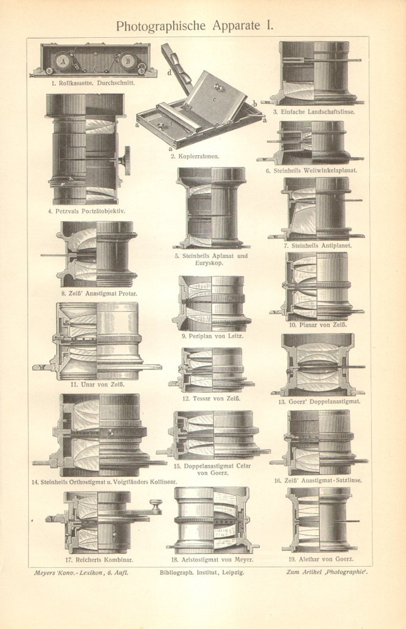1905 Vintage Photo Camera Parts Photo Apparates Original Etsy
