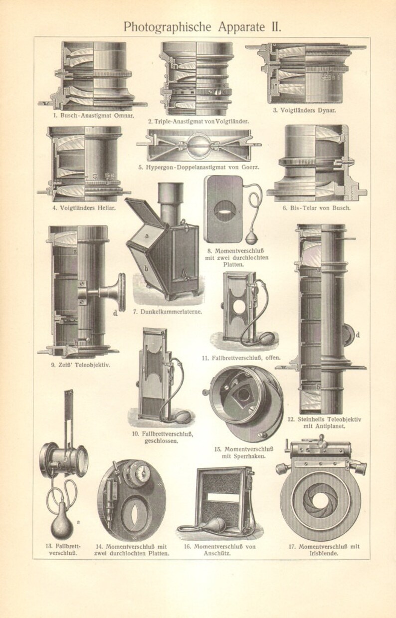 1905 Vintage Photo Camera Parts Photo Apparates Original Etsy