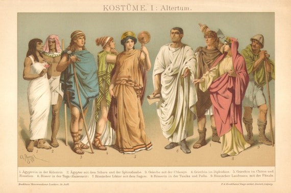 1894 Costumes of the Ancient Egypt Greece and Rome Original - Etsy