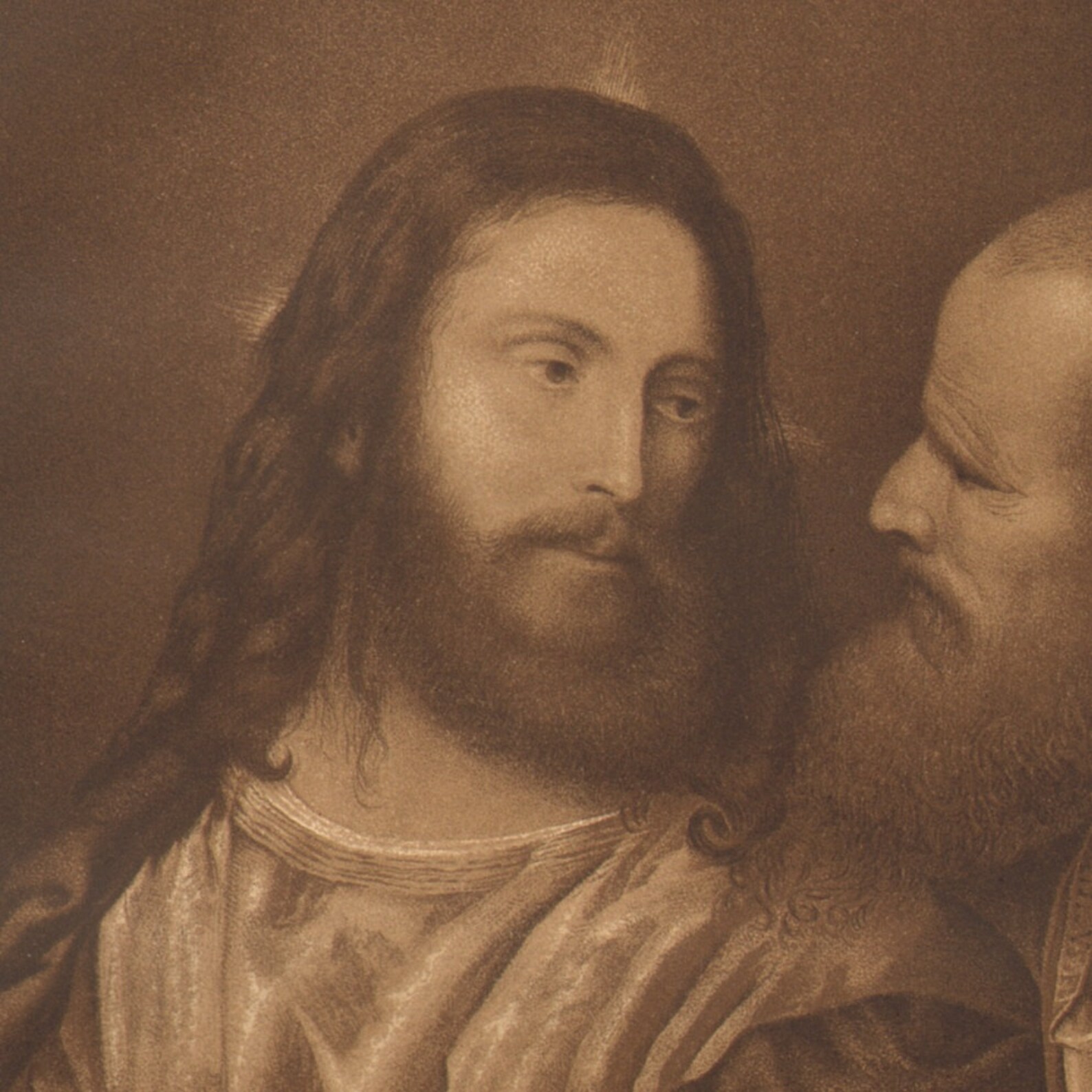 1894 the Tribute Money After Titian Vintage Lithograph Etsy