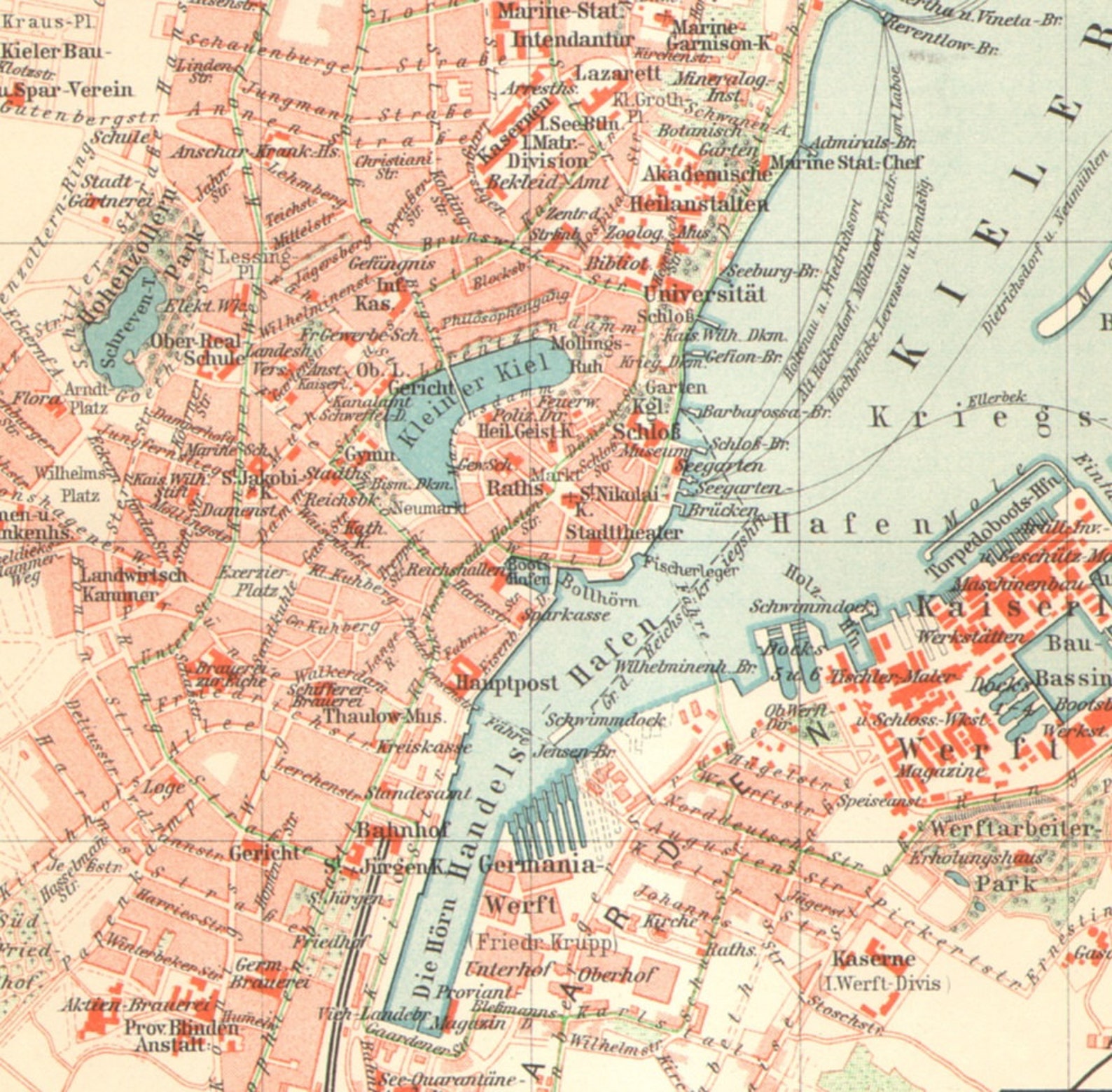 1905 KIEL Antique City Map | Etsy